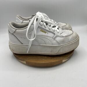 Puma Platform Sneakers Womens 7.5 White Leather Lace-Up